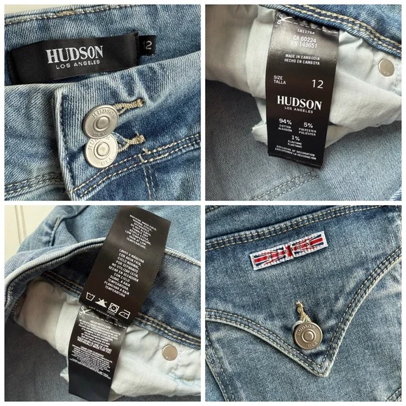 Hudson High Rise Denim Jeans Medium Blue Size 12 Straight Leg NWOT #1811754 - Picture 5 of 8